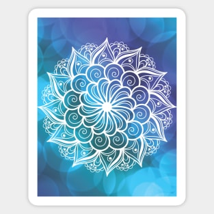 White Mandala Pattern Sticker